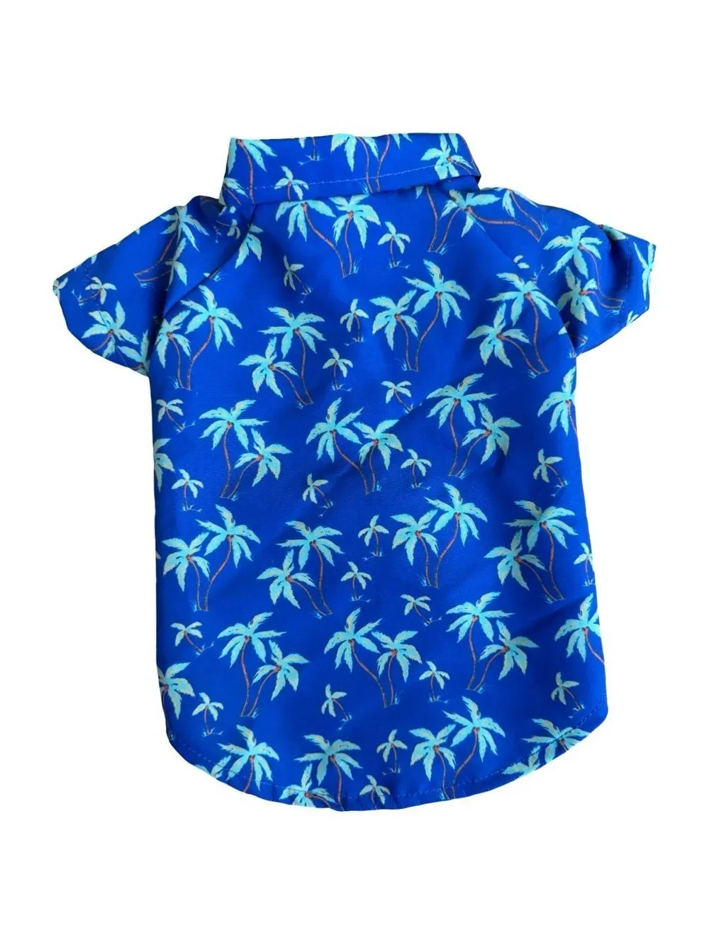 Buttons & Bones Blue Button Up & Velcro Tropical Print Dog Shirt Size Small NWT